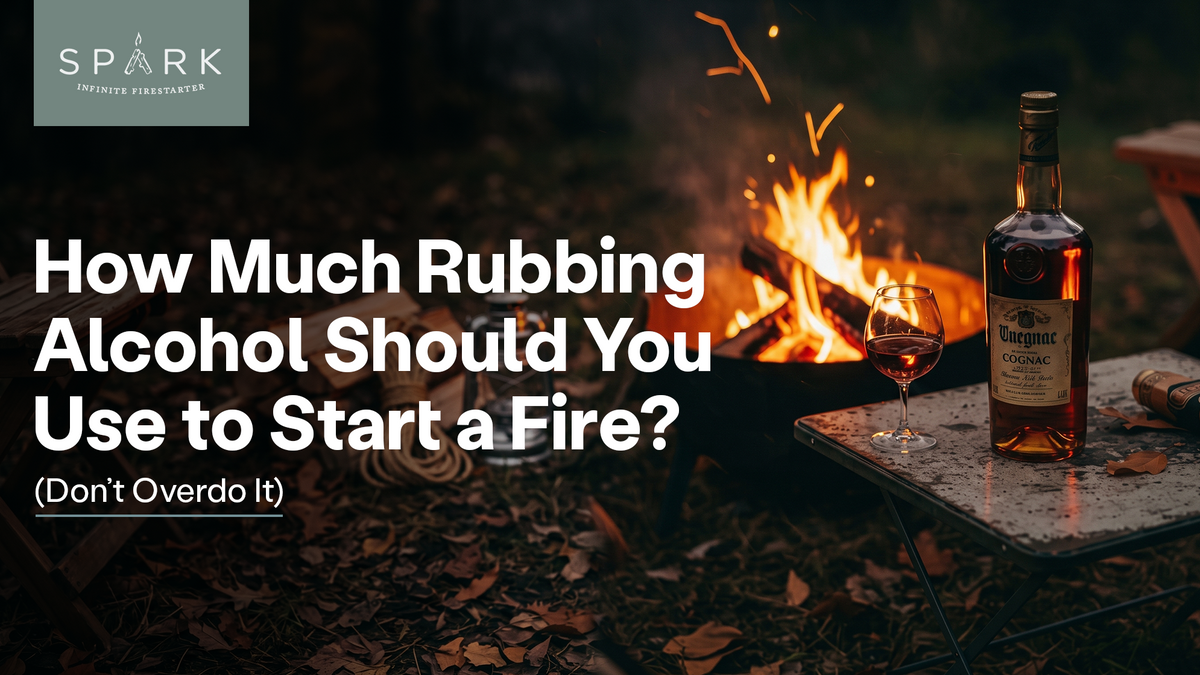 Alcohol with SPARK brand text: How Much Alcohol Should You Use to Start a Fire? (Don’t Overdo It)