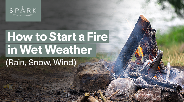 SPARK wet weather guide: how to start a fire in rain, snow, and wind, tested survival methods.